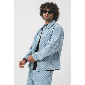 Jacheta de denim in carouri Magaro