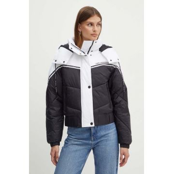 Karl Lagerfeld geaca femei, culoarea alb, de iarna, 245W1505