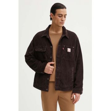 Levi's jacheta de bumbac culoarea maro, de tranzitie, oversize, A4820