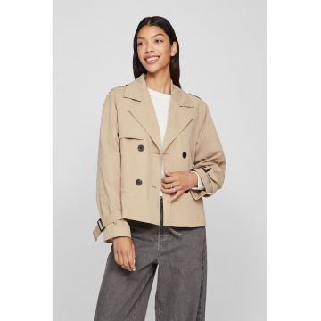 Jacheta cu model uni si mansete ajustabile - Bej