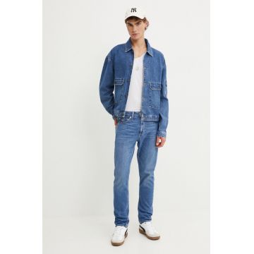 Desigual geacă din denim INDIANA bărbați, de tranziție, oversized, 24WMED04