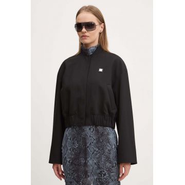 HUGO geaca femei, culoarea negru, de tranzitie, oversize, 50522988