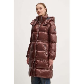 MOOSE KNUCKLES geacă de puf Juniper femei, culoarea maro, de iarnă, M34LP218