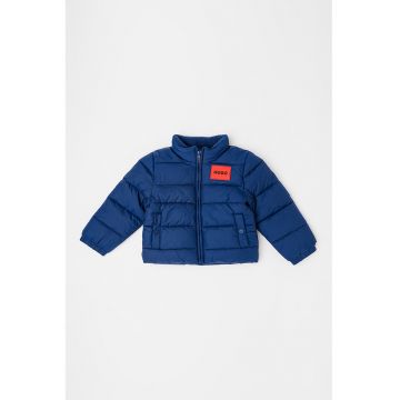 Geaca matlasata pufoasa - Rosu/Albastru