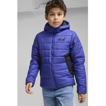 Geaca cu gluga si vatelina Essentials - Negru/Albastru royal