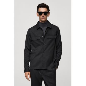 Jacheta-camasa slim fit cu buzunare pe piept Marius