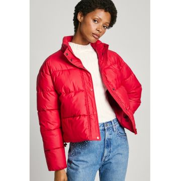 Geaca crop cu vatelina - Rosu