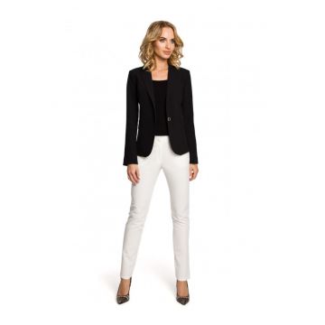 Blazer elegant  Cu nasture - Poliester - Viscoza - Negru
