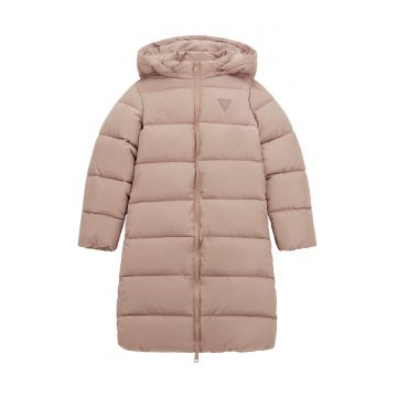 Geaca lunga cu logo - Alb/Negru/Roz prafuit