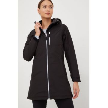 Helly Hansen geaca femei, culoarea negru, de tranzitie