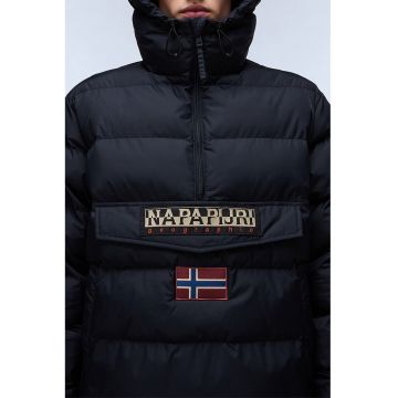 Geaca matlasata fara inchidere cu logo Rainforest - Negru