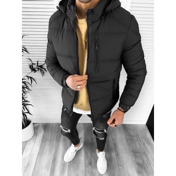Geaca barbati de iarna  imblanita  neagra 5167 57-2