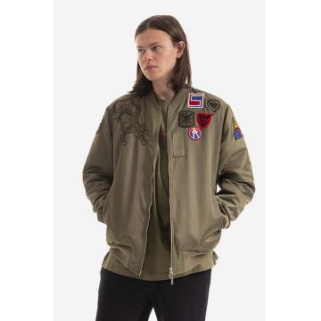 Maharishi geacă bomber cu două fețe bărbați, culoarea verde, de tranziție 8046.OLIVE-OLIVE Maharishi geacă bomber cu două fețe bărbați, culoarea verde, de tranziție 8046.OLIVE-OLIVE