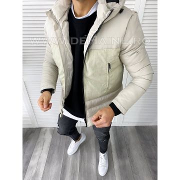 Geaca barbati groasa de iarna bej B7553  D1-4