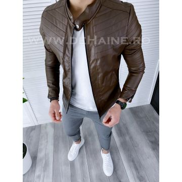 Geaca barbati maro piele ecologica CU DEF DEF2869  D0-4