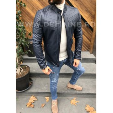Geaca barbati piele ecologica Dark Blue B2823 Geaca barbati piele ecologica Dark Blue B2823