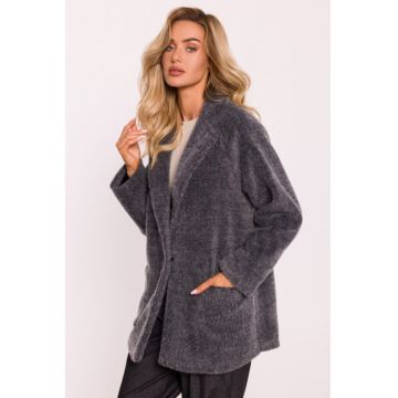 Palton scurt oversize cu capse -