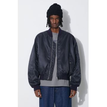 AMBUSH geaca bomber Nylon Bomber barbati, culoarea albastru marin, de tranzitie, oversize, BMEH012S24FAB