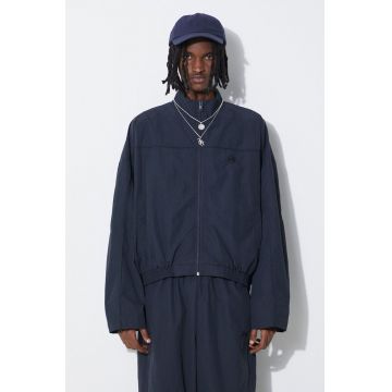AMBUSH geaca Nylon Track Jacket barbati, culoarea albastru marin, de tranzitie, oversize, BMEA002S24FAB AMBUSH geaca Nylon Track Jacket barbati, culoarea albastru marin, de tranzitie, oversize, BMEA002S24FAB