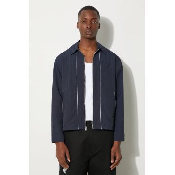 Awake NY geaca Classic Logo Coaches Jacket barbati, culoarea albastru marin, de tranzitie, SP24-OT002 Awake NY geaca Classic Logo Coaches Jacket barbati, culoarea albastru marin, de tranzitie, SP24-OT002