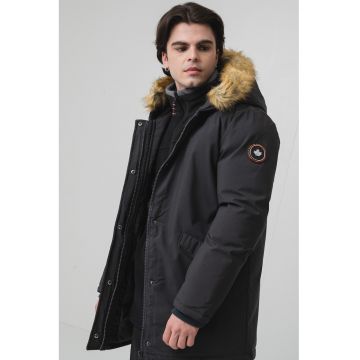 Geaca cu detaliu din blana sintetica