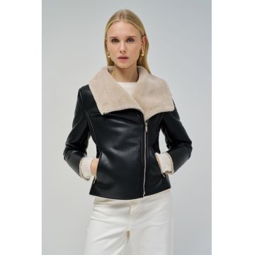 Jacheta biker de piele ecologica