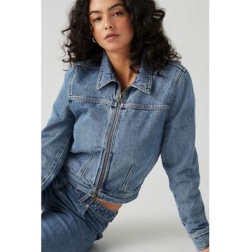 Jacheta crop de denim