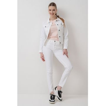 Jacheta crop din denim