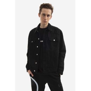 MCQ geacă din denim Muscle bărbați, culoarea negru, de tranziție 677920RRR211000-BLACK MCQ geacă din denim Muscle bărbați, culoarea negru, de tranziție 677920RRR211000-BLACK