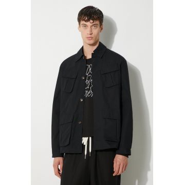 MKI MIYUKI ZOKU jacheta de bumbac Ripstop Cargo Jacket culoarea negru, de tranzitie, oversize, RIPSTOP.CARGO.JACKET