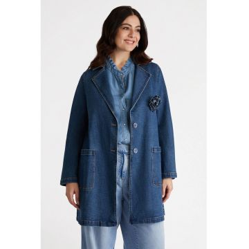 Palton lung de denim
