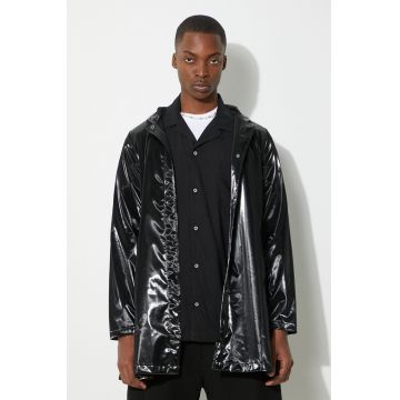 Rains palton culoarea negru, de tranzitie