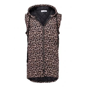 Vesta cu animal print si gluga