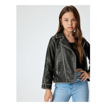 Jacheta biker de piele ecologica