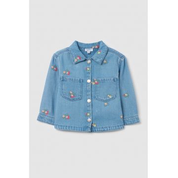 Jacheta-camasa din denim cu broderie