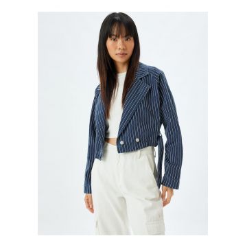 Jacheta crop din denim