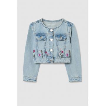 Jacheta din denim cu broderie