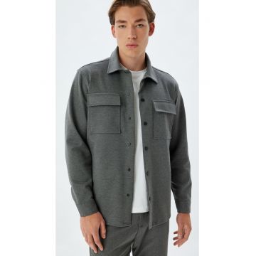 Jacheta regular fit cu capse