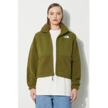 The North Face geacă W Ripstop Denali Jacket femei, culoarea verde, de tranziție, oversize, NF0A870SPIB1