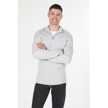 Cardigan De Barbati Gri Slim Fit