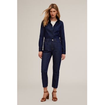 Jacheta-camasa din denim cu garnituri cu strasuri