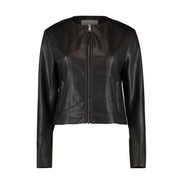 Jacheta crop de piele ecologica