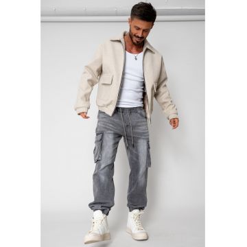 Jacheta cu fermoar Beige 15239