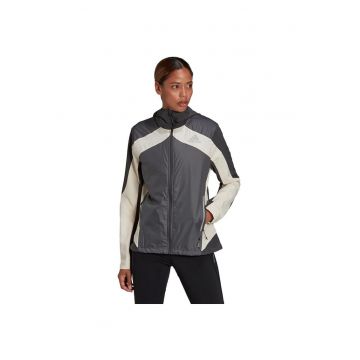 Jacheta dama  Marathon - gri - XS - cu gluga - material respirabil