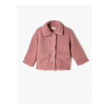 Jacheta de blana shearling sintetica si buzunare