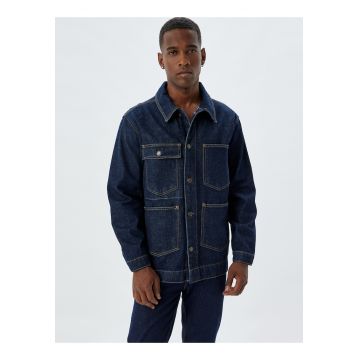 Jacheta din denim cu buzunare multiple