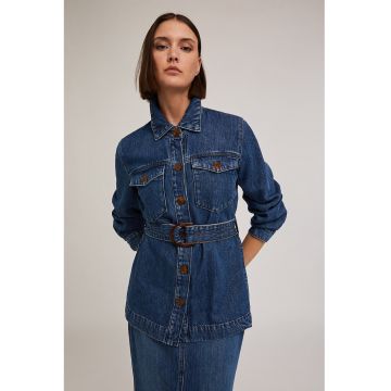 Jacheta din denim cu cordon