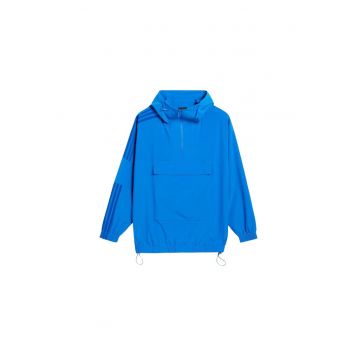 Jacheta unisex -  oversize - albastra - marimea XS - poliester/elastan - cu gluga