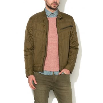 Jack&Jones - Jacheta verde oliv cu fermoar Bernard
