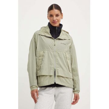 Columbia windbreaker TERREX Paracutie culoarea verde, de tranziție, oversize 1989441